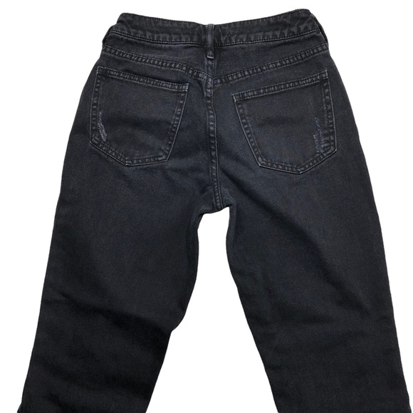 PacSun Faded Black 100% Cotton Mid Rise Distressed Ankle Mom Jeans - Picture 13 of 16